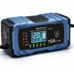 Qoltec Ładowarka 12V 15A | Prostownik z funkcją naprawy | AGM GEL       LiFePO4 | 9-stopniowe ładowanie