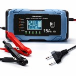 Qoltec Ładowarka 12V 15A | Prostownik z funkcją naprawy | AGM GEL       LiFePO4 | 9-stopniowe ładowanie