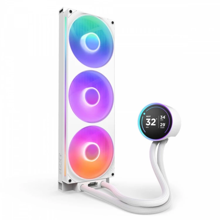 NZXT Chłodzenie wodne Kraken elite 420 RGB LCD białe
