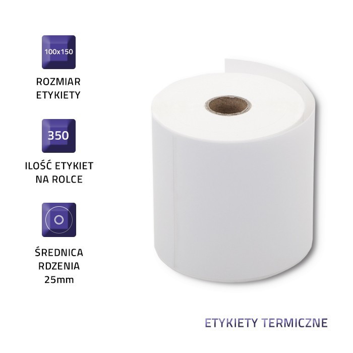 Qoltec Etykiety termiczne | 100 x 150 mm | 350 sztuk