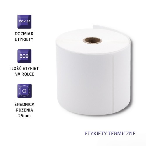 Qoltec Etykiety termiczne 100x150mm | 500 etykiet