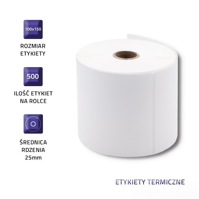 Qoltec Etykiety termiczne 100x150mm | 500 etykiet