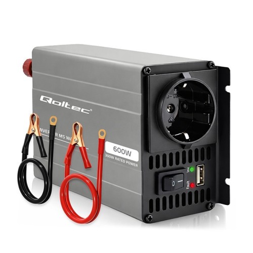 Qoltec Przetwornica napięcia MS Wave | 12V na 230V | 300/600W