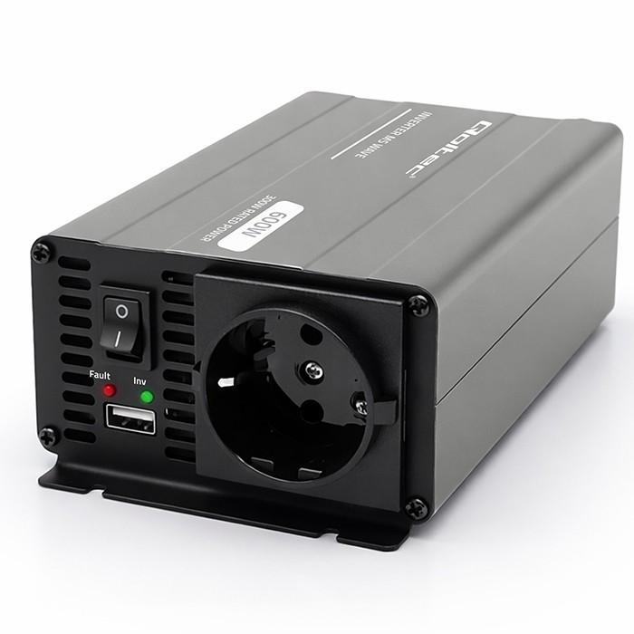 Qoltec Przetwornica napięcia MS Wave | 12V na 230V | 300/600W