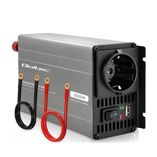 Qoltec Przetwornica napięcia MS Wave | 12V na 230V | 500/1000W