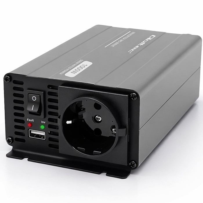 Qoltec Przetwornica napięcia MS Wave | 12V na 230V | 500/1000W