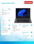 Lenovo Laptop V15 G5 83GW00MFPB W11Pro i7-13620H/16GB/512GB/INT/15.6 FHD/Business Black/3YR OS