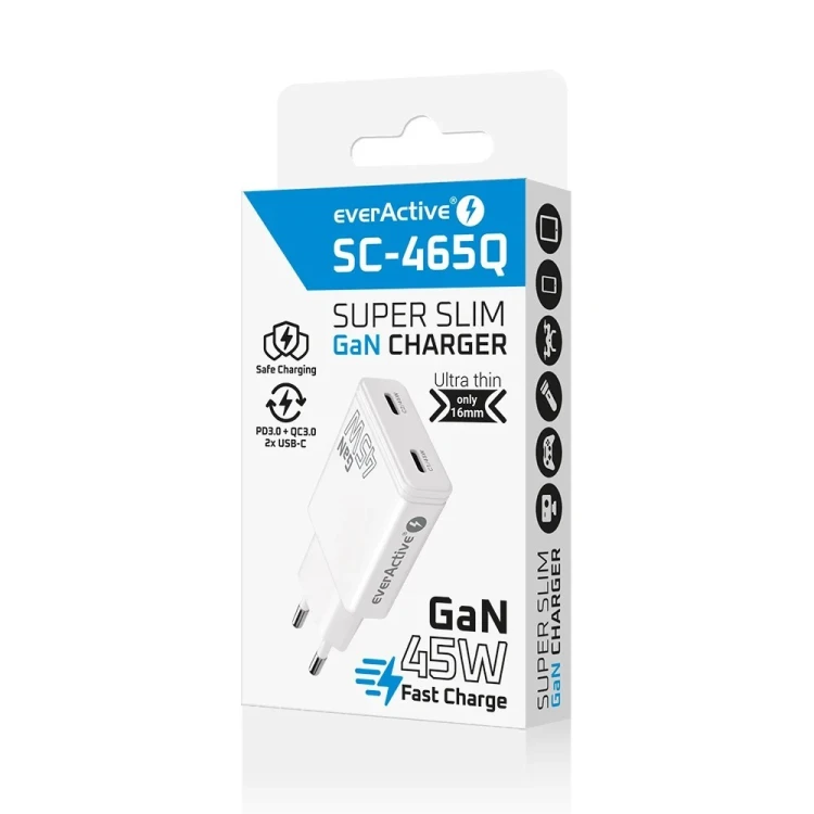 everActive Ładowarka sieciowa GaN QC3.0 45W SC-465Q
