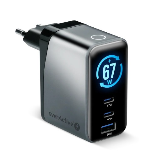 everActive Ładowarka sieciowa GaN QC4+ 67W SC-670Q 2x USB-C 1x USB