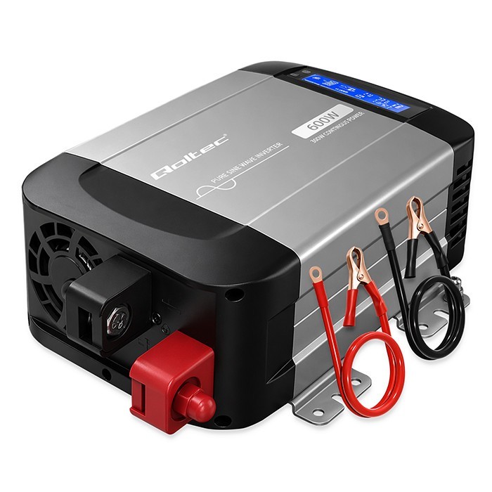 Qoltec Przetwornica napięcia Pure Sine Wave | 12V na 230V | 300/600W