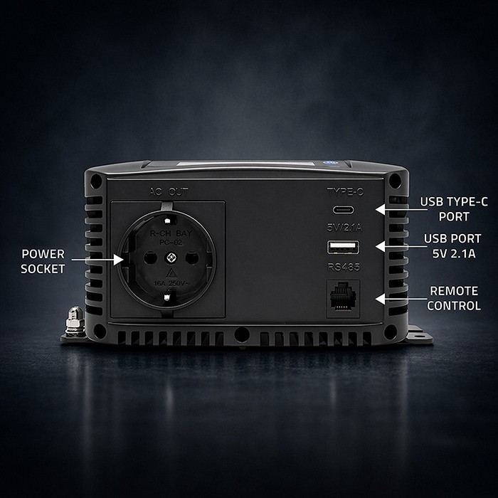 Qoltec Przetwornica napięcia Pure Sine Wave | 12V na 230V | 500/1000W
