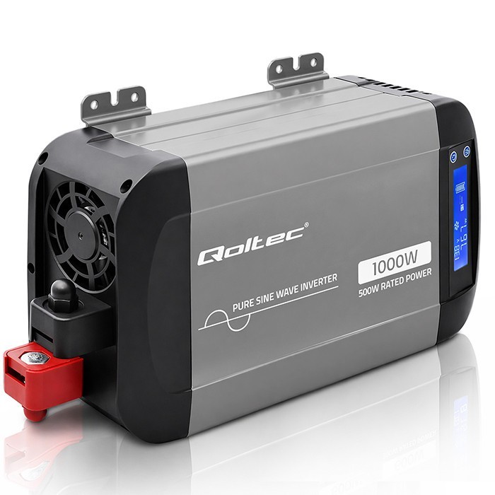 Qoltec Przetwornica napięcia Pure Sine Wave | 12V na 230V | 500/1000W