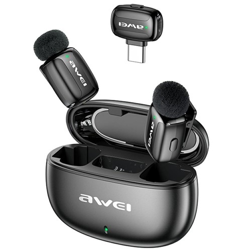 AWEI Mikrofon krawatowy MK5 Duo Ai-Voice czarny