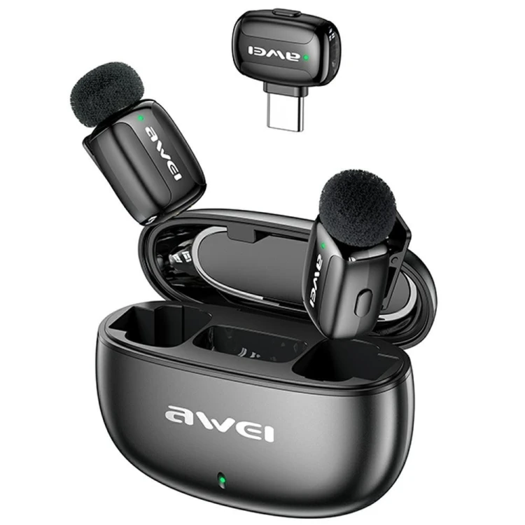 AWEI Mikrofon krawatowy MK5 Duo Ai-Voice czarny
