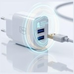 3MK Ładowarka sieciowa 10W 2xUSB-A 2,4A FlowPower biała