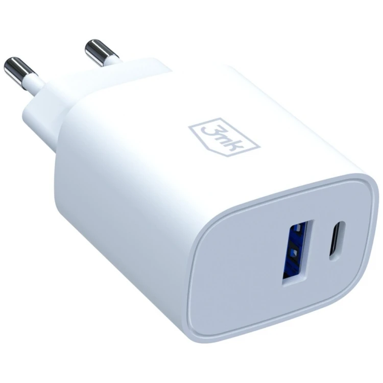 3MK Ładowarka sieciowa 25W USB-A USB-C PD QC4+ FlowPower biała
