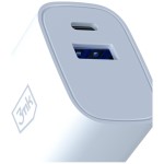 3MK Ładowarka sieciowa 25W USB-A USB-C PD QC4+ FlowPower biała