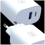 3MK Ładowarka sieciowa 25W USB-A USB-C PD QC4+ FlowPower biała