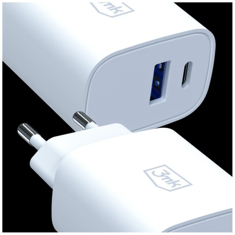 3MK Ładowarka sieciowa 25W USB-A USB-C PD QC4+ FlowPower biała