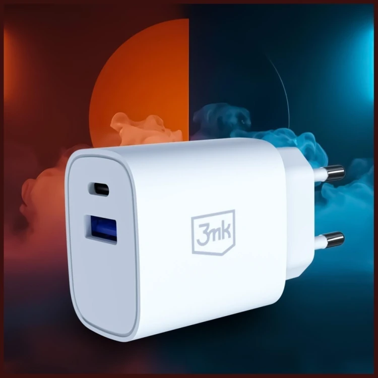 3MK Ładowarka sieciowa 25W USB-A USB-C PD QC4+ FlowPower biała
