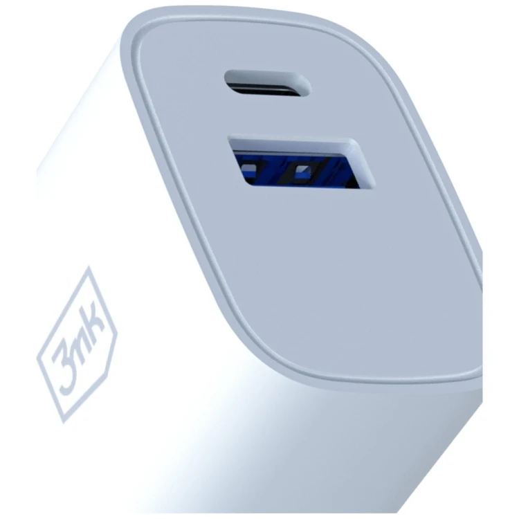 3MK Ładowarka sieciowa 30W USB-A USB-C PD3.0 QC4+ FlowPower biała