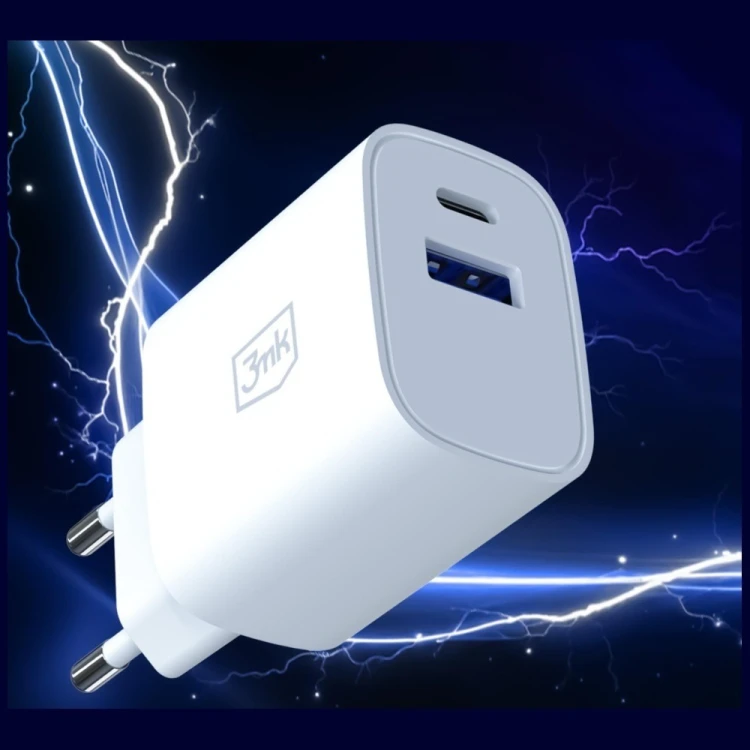 3MK Ładowarka sieciowa 30W USB-A USB-C PD3.0 QC4+ FlowPower biała