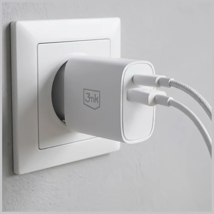 3MK Ładowarka sieciowa 30W USB-A USB-C PD3.0 QC4+ FlowPower biała