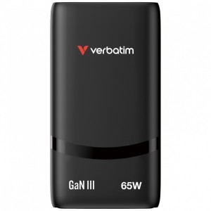 Verbatim Ładowarka uniwersalna Fold n GO GaN 65W 2xUSB-C PD 3.0 PPS Czarna