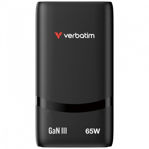 Verbatim Ładowarka uniwersalna Fold n GO GaN 65W 2xUSB-C PD 3.0 PPS Czarna