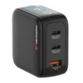 Verbatim Ładowarka Mini GaN 65W TFT 2xUSB-C 1xUSB-A  EU/UK/USA 30238