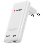 Verbatim Ładowarka Fold n GO GaN 65W 2xUSB-C PD 3.0 PPS biała