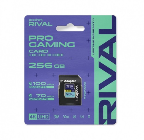 GOODRAM Karta pamięci microSD 256GB Rival UHS-I V30 U3 C10 100/70MBs