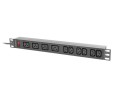 Lanberg Listwa zasilająca rack PDU 19 cali 1U 16A 2M 4X C19 6X IEC C13 C20 czarna