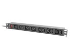 Lanberg Listwa zasilająca rack PDU 19 cali 1U 16A 2M 4X C19 6X IEC C13 C20 czarna