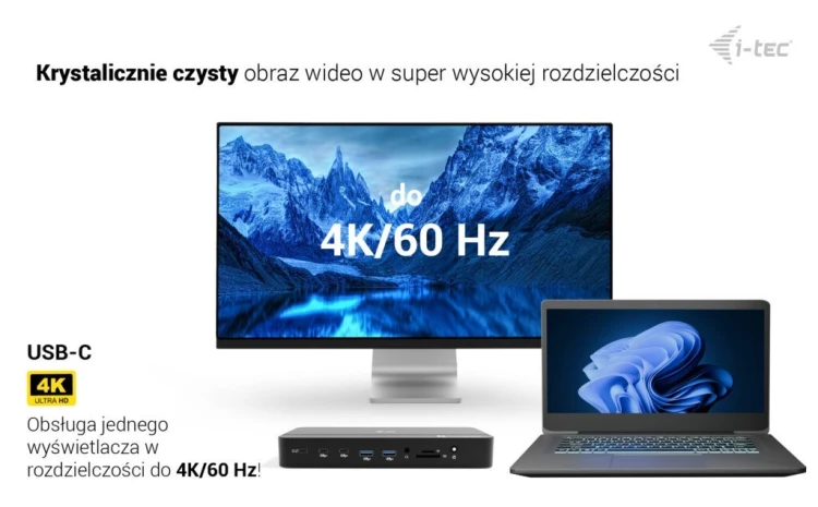 i-tec Stacja dokująca Thunderbolt 5 Triple Display Docking Station M.2 slot 6xUSB 2.5 GLAN PD 140W
