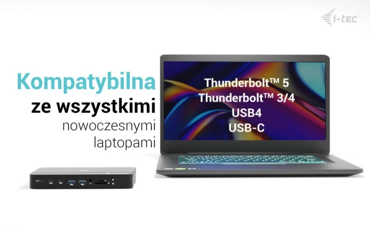 i-tec Stacja dokująca Thunderbolt 5 Triple Display Docking Station M.2 slot 6xUSB 2.5 GLAN PD 140W