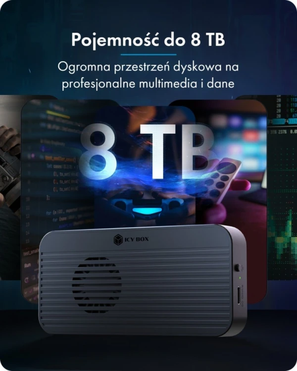 IcyBox Obudowa z 80 Gbps IB-1980M-80G Thunderbolt 5 M.2 NVMe SSD