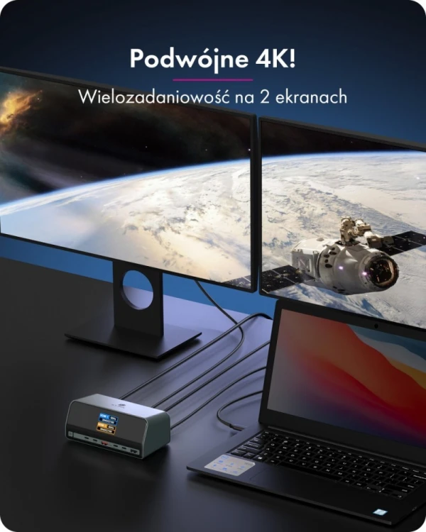 IcyBox Stacja dokująca IB-DK2300-CH 11w1 USB, HDMI, 100W PD, LAN