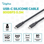Digitus Kabel połączeniowy silikonowy USB-C-USB-C | USB 4 ver.2.0 80Gbps | 8K@60Hz | PD 3.1 240W| 0,5m | czarny
