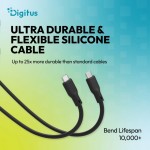 Digitus Kabel połączeniowy silikonowy USB-C-USB-C | USB 4 ver.2.0 80Gbps | 8K@60Hz | PD 3.1 240W| 0,5m | czarny