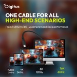 Digitus Kabel połączeniowy silikonowy USB-C-USB-C | USB 4 ver.2.0 80Gbps | 8K@60Hz | PD 3.1 240W| 0,5m | czarny
