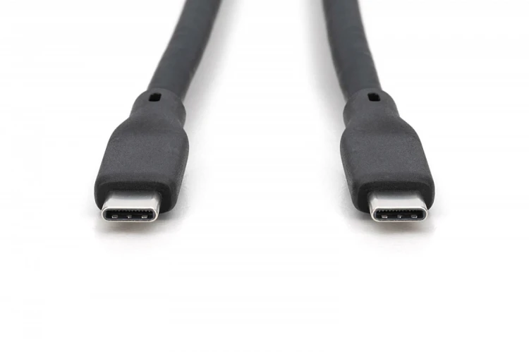 Digitus Kabel połączeniowy silikonowy USB-C-USB-C | USB 4 ver.2.0 80Gbps | 8K@60Hz | PD 3.1 240W| 1,0m | czarny