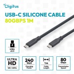 Digitus Kabel połączeniowy silikonowy USB-C-USB-C | USB 4 ver.2.0 80Gbps | 8K@60Hz | PD 3.1 240W| 1,0m | czarny