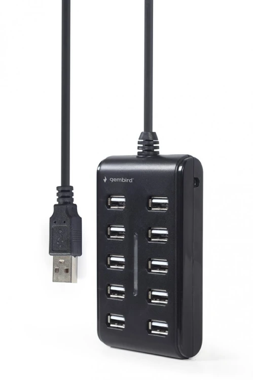 Gembird HUB USB 2.0 10-portowy czarny