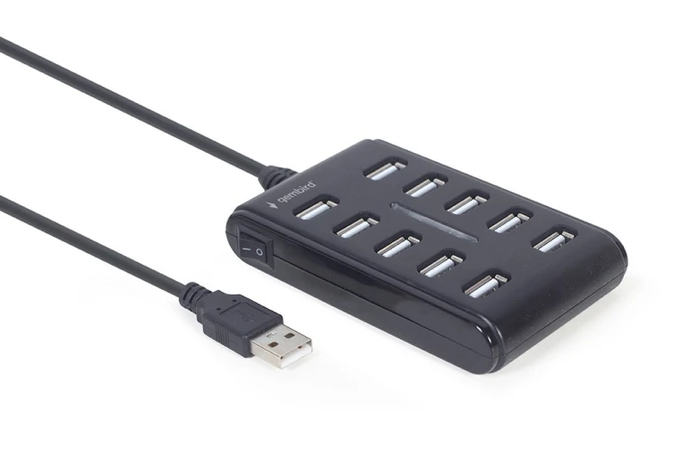 Gembird HUB USB 2.0 10-portowy czarny