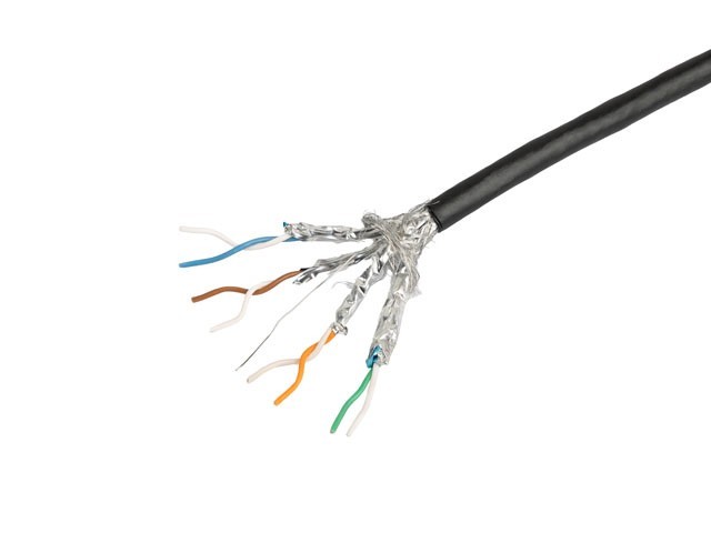 Lanberg Kabel LAN SFTP Kat.7 305M drut outdoor CU FLUKE PASSED czarny