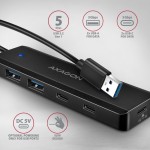 AXAGON HUB 4-portowy 5gbps 2x USB-A 2x USB-C, USB-C power in  19 cm kabel  HUE-C2A