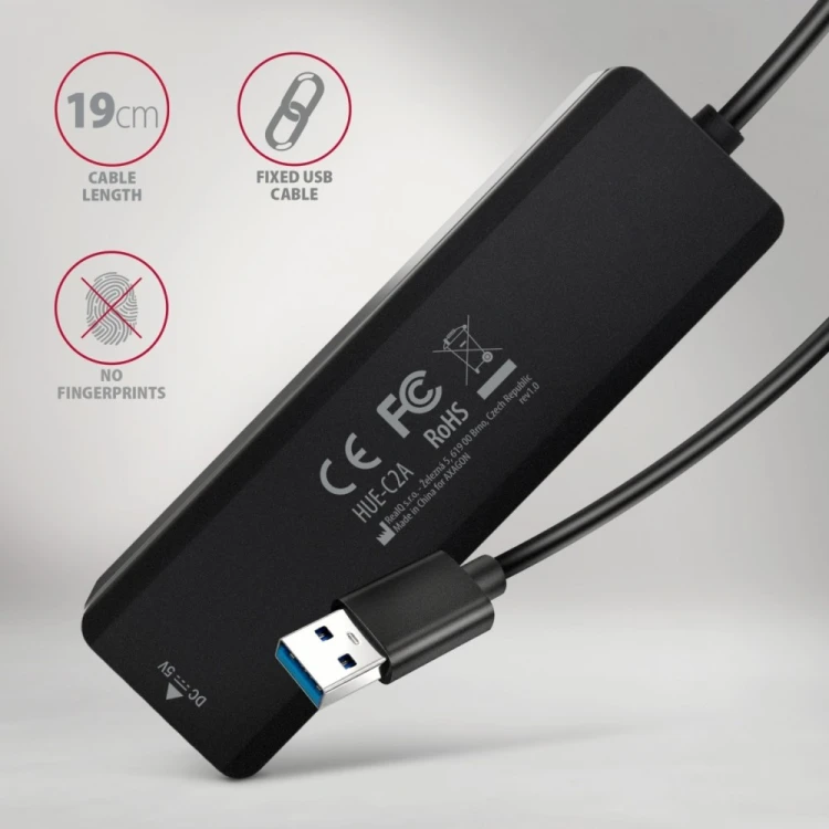 AXAGON HUB 4-portowy 5gbps 2x USB-A 2x USB-C, USB-C power in  19 cm kabel  HUE-C2A