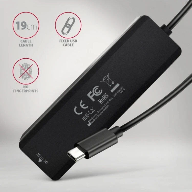 AXAGON HUB 4-portowy 5gbps 2x USB-A 2x USB-C , USB-C power IN 19cm kabel HUE-C2C
