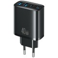 USAMS Ładowarka sieciowa 40W 2xUSB-A 2xUSB-C czarna